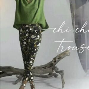 Cabi Chi Chi Trousers Pants XL black floral